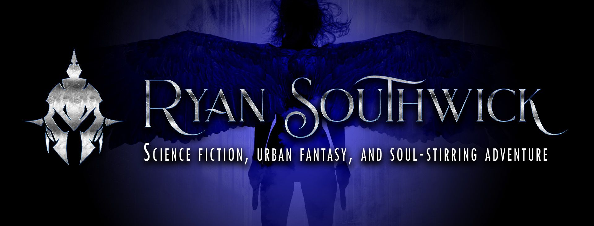 Author logo (Silver knight helmet with spikes), "Ryan Southwick" "Science fiction, Urban Fantasy, and Soul-Stirring Adventure