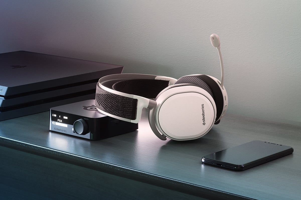 SteelSeries headphones on a desk