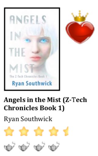 Angels in the Mist cover: Crowned heart, 4.5/5 stars, 4/5 steamy tea pots
