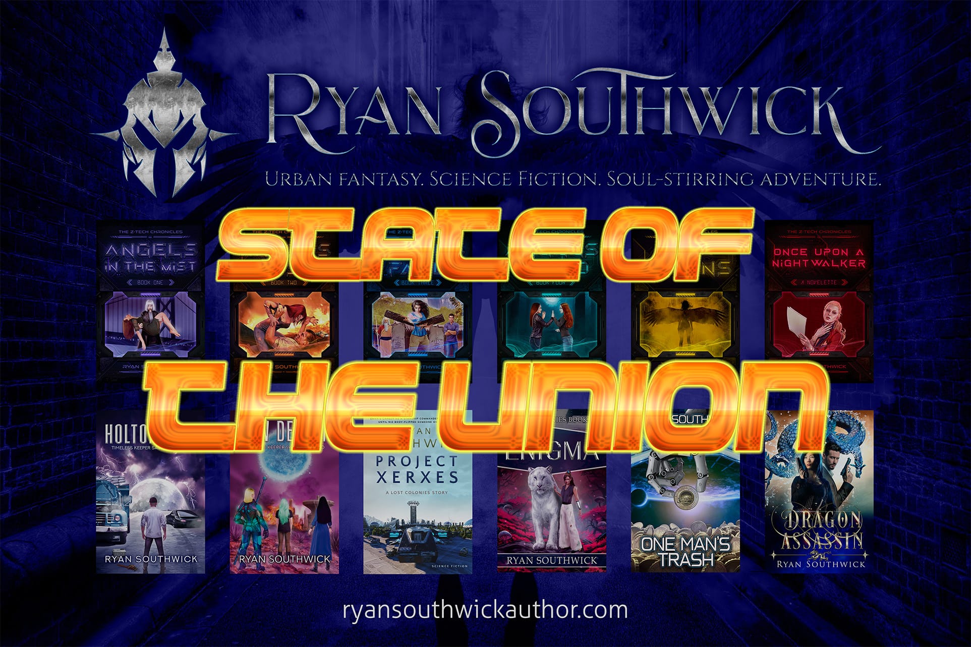 "State of the Union". Background: "Ryan Southwick" with thumbnails of all books